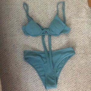 Light green bikini set.